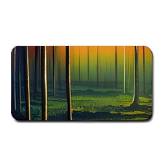 Outdoors Night Moon Full Moon Trees Setting Scene Forest Woods Light Moonlight Nature Wilderness Lan Medium Bar Mat by Posterlux