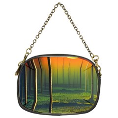 Outdoors Night Moon Full Moon Trees Setting Scene Forest Woods Light Moonlight Nature Wilderness Lan Chain Purse (one Side)