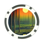 Outdoors Night Moon Full Moon Trees Setting Scene Forest Woods Light Moonlight Nature Wilderness Lan Poker Chip Card Guard (10 pack) Front