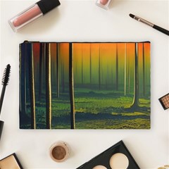 Outdoors Night Moon Full Moon Trees Setting Scene Forest Woods Light Moonlight Nature Wilderness Lan Cosmetic Bag (large)