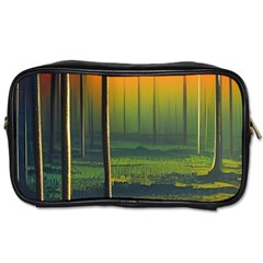 Outdoors Night Moon Full Moon Trees Setting Scene Forest Woods Light Moonlight Nature Wilderness Lan Toiletries Bag (two Sides)