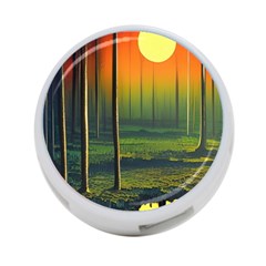 Outdoors Night Moon Full Moon Trees Setting Scene Forest Woods Light Moonlight Nature Wilderness Lan 4-port Usb Hub (two Sides)