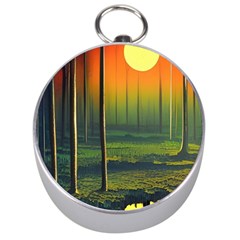 Outdoors Night Moon Full Moon Trees Setting Scene Forest Woods Light Moonlight Nature Wilderness Lan Silver Compasses