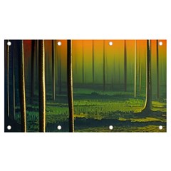 Outdoors Night Moon Full Moon Trees Setting Scene Forest Woods Light Moonlight Nature Wilderness Lan Banner And Sign 7  X 4  by Posterlux