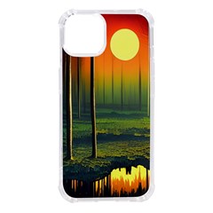 Outdoors Night Moon Full Moon Trees Setting Scene Forest Woods Light Moonlight Nature Wilderness Lan Iphone 14 Tpu Uv Print Case by Posterlux