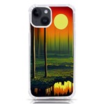 Outdoors Night Moon Full Moon Trees Setting Scene Forest Woods Light Moonlight Nature Wilderness Lan iPhone 14 TPU UV Print Case Front