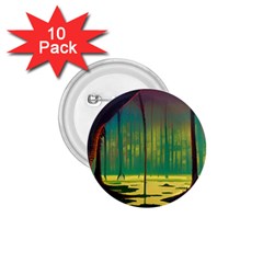 Nature Swamp Water Sunset Spooky Night Reflections Bayou Lake 1 75  Buttons (10 Pack)