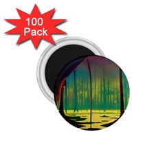 Nature Swamp Water Sunset Spooky Night Reflections Bayou Lake 1 75  Magnets (100 Pack)  by Posterlux