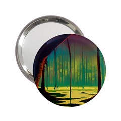 Nature Swamp Water Sunset Spooky Night Reflections Bayou Lake 2 25  Handbag Mirrors