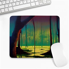 Nature Swamp Water Sunset Spooky Night Reflections Bayou Lake Large Mousepad by Posterlux