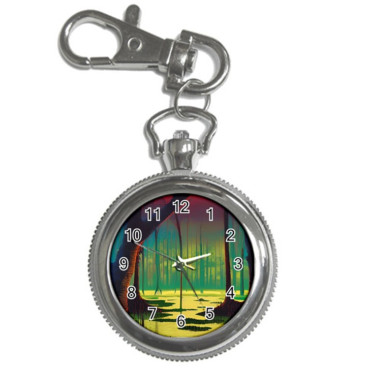 Nature Swamp Water Sunset Spooky Night Reflections Bayou Lake Key Chain Watches