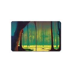 Nature Swamp Water Sunset Spooky Night Reflections Bayou Lake Magnet (name Card)