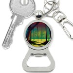 Nature Swamp Water Sunset Spooky Night Reflections Bayou Lake Bottle Opener Key Chain Front