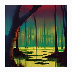 Nature Swamp Water Sunset Spooky Night Reflections Bayou Lake Medium Glasses Cloth by Posterlux