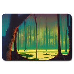 Nature Swamp Water Sunset Spooky Night Reflections Bayou Lake Large Doormat