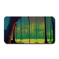 Nature Swamp Water Sunset Spooky Night Reflections Bayou Lake Medium Bar Mat by Posterlux