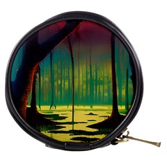 Nature Swamp Water Sunset Spooky Night Reflections Bayou Lake Mini Makeup Bag by Posterlux