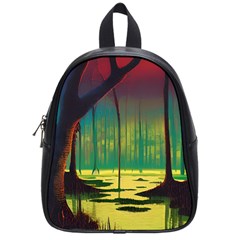 Nature Swamp Water Sunset Spooky Night Reflections Bayou Lake School Bag (small)