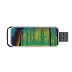 Nature Swamp Water Sunset Spooky Night Reflections Bayou Lake Portable Usb Flash (one Side) by Posterlux