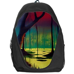 Nature Swamp Water Sunset Spooky Night Reflections Bayou Lake Backpack Bag