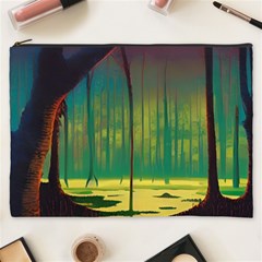 Nature Swamp Water Sunset Spooky Night Reflections Bayou Lake Cosmetic Bag (xxxl)