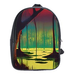 Nature Swamp Water Sunset Spooky Night Reflections Bayou Lake School Bag (xl)