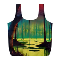 Nature Swamp Water Sunset Spooky Night Reflections Bayou Lake Full Print Recycle Bag (l) by Posterlux