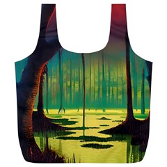 Nature Swamp Water Sunset Spooky Night Reflections Bayou Lake Full Print Recycle Bag (xl) by Posterlux