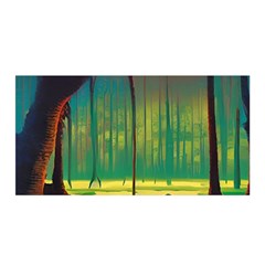 Nature Swamp Water Sunset Spooky Night Reflections Bayou Lake Satin Wrap 35  X 70 