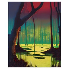 Nature Swamp Water Sunset Spooky Night Reflections Bayou Lake Drawstring Bag (small)