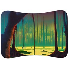 Nature Swamp Water Sunset Spooky Night Reflections Bayou Lake Velour Seat Head Rest Cushion