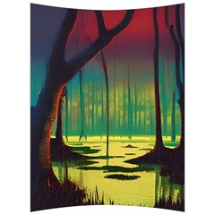 Nature Swamp Water Sunset Spooky Night Reflections Bayou Lake Back Support Cushion by Posterlux