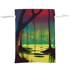 Nature Swamp Water Sunset Spooky Night Reflections Bayou Lake Lightweight Drawstring Pouch (xl)