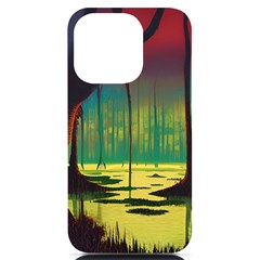 Nature Swamp Water Sunset Spooky Night Reflections Bayou Lake Iphone 14 Pro Black Uv Print Case by Posterlux