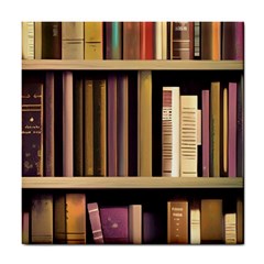 Books Bookshelves Office Fantasy Background Artwork Book Cover Apothecary Book Nook Literature Libra Tile Coaster by Posterlux