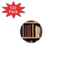 Books Bookshelves Office Fantasy Background Artwork Book Cover Apothecary Book Nook Literature Libra 1  Mini Buttons (100 Pack)  by Posterlux