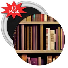 Books Bookshelves Office Fantasy Background Artwork Book Cover Apothecary Book Nook Literature Libra 3  Magnets (10 pack) 