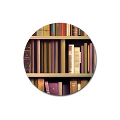 Books Bookshelves Office Fantasy Background Artwork Book Cover Apothecary Book Nook Literature Libra Magnet 3  (Round)