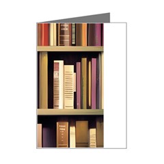 Books Bookshelves Office Fantasy Background Artwork Book Cover Apothecary Book Nook Literature Libra Mini Greeting Card by Posterlux