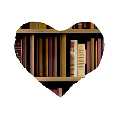 Books Bookshelves Office Fantasy Background Artwork Book Cover Apothecary Book Nook Literature Libra Standard 16  Premium Heart Shape Cushions