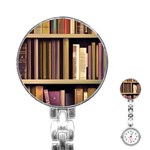 Books Bookshelves Office Fantasy Background Artwork Book Cover Apothecary Book Nook Literature Libra Stainless Steel Nurses Watch Front