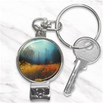 Wildflowers Field Outdoors Clouds Trees Cover Art Storm Mysterious Dream Landscape Nail Clippers Key Chain Front