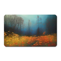 Wildflowers Field Outdoors Clouds Trees Cover Art Storm Mysterious Dream Landscape Magnet (rectangular)