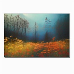 Wildflowers Field Outdoors Clouds Trees Cover Art Storm Mysterious Dream Landscape Postcards 5  X 7  (pkg Of 10) by Posterlux