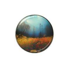 Wildflowers Field Outdoors Clouds Trees Cover Art Storm Mysterious Dream Landscape Hat Clip Ball Marker by Posterlux