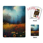 Wildflowers Field Outdoors Clouds Trees Cover Art Storm Mysterious Dream Landscape Playing Cards Single Design (Rectangle) Back