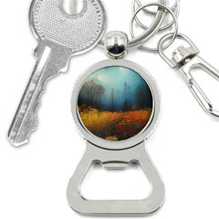 Wildflowers Field Outdoors Clouds Trees Cover Art Storm Mysterious Dream Landscape Bottle Opener Key Chain