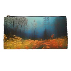 Wildflowers Field Outdoors Clouds Trees Cover Art Storm Mysterious Dream Landscape Pencil Case by Posterlux