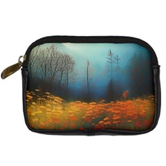 Wildflowers Field Outdoors Clouds Trees Cover Art Storm Mysterious Dream Landscape Digital Camera Leather Case