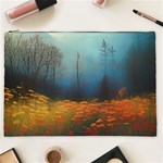 Wildflowers Field Outdoors Clouds Trees Cover Art Storm Mysterious Dream Landscape Cosmetic Bag (XXL) Front